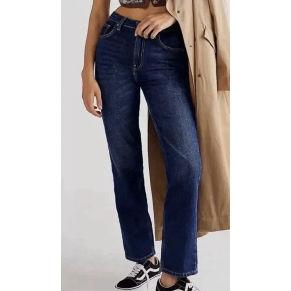We The Free People The Pacifica High Rise Slim Straight Leg Jeans Women Size 31 - Picture 1 of 14